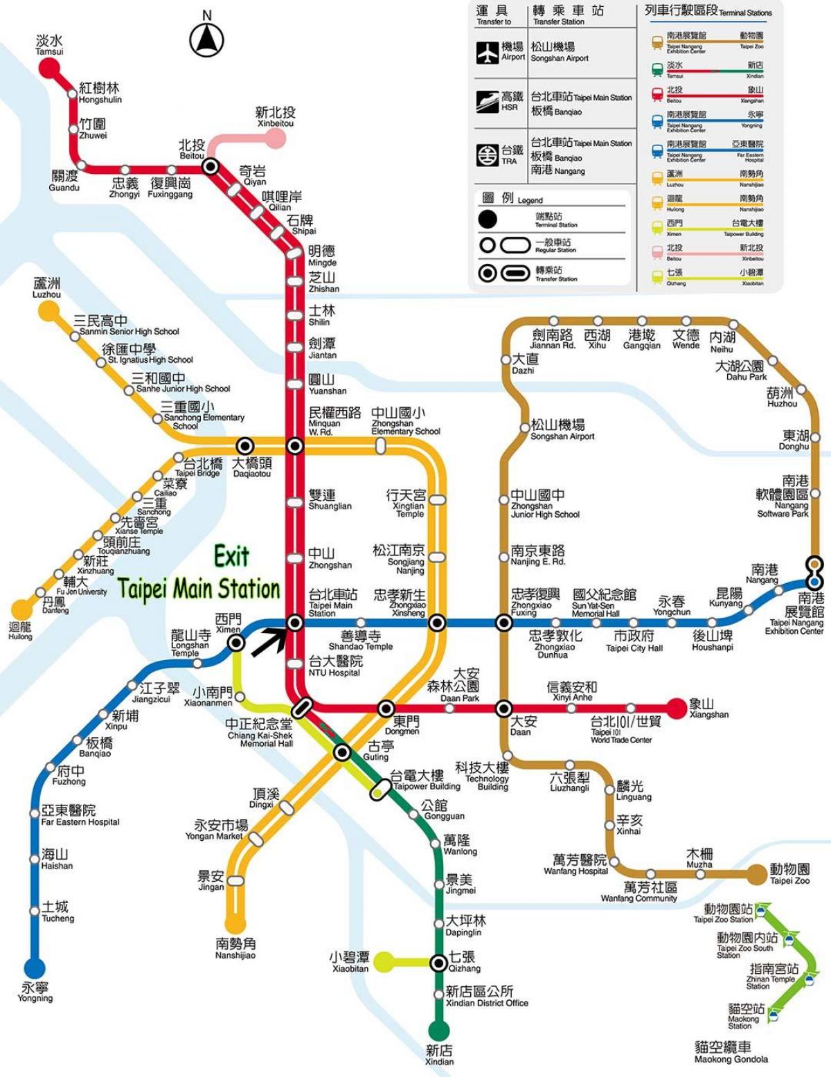 kort over Taipei bus station