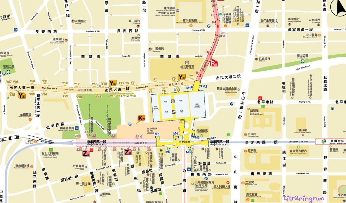 kort over Taipei city mall