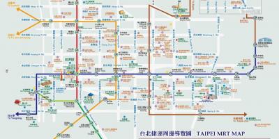 Taipei metro kort med seværdigheder